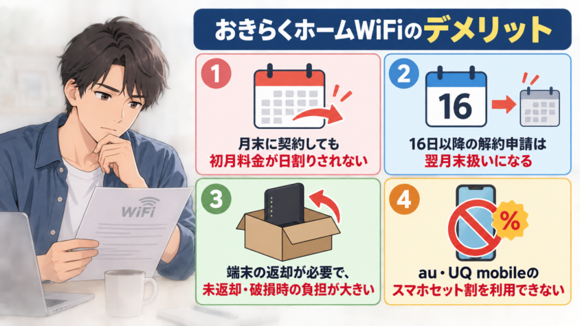おきらくホームのWiFiのデメリット