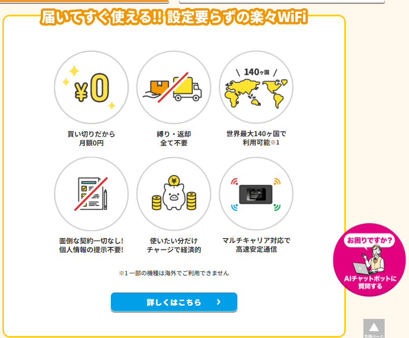 リチャージWiFiの特徴