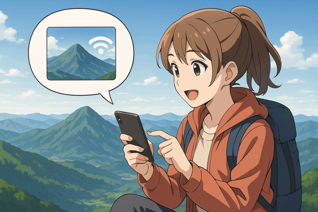 山の風景のシェアタイム