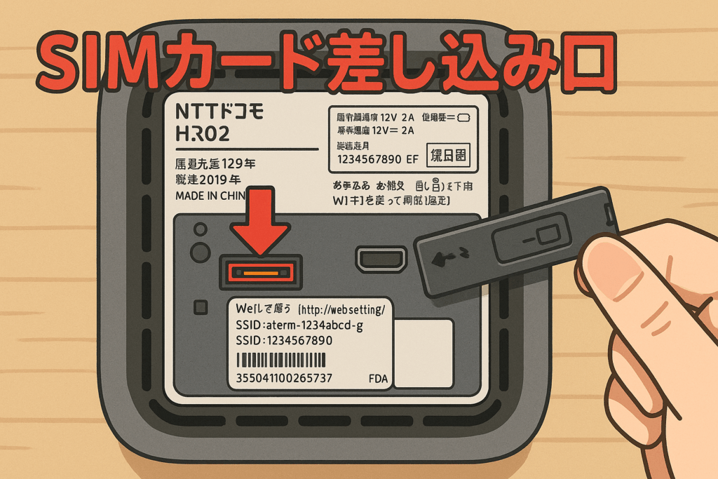 ドコモhome5Gのsimカード挿す画像