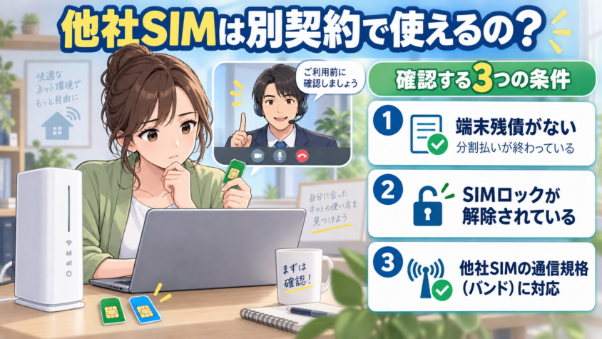 他社SIMは別契約で使えるの?