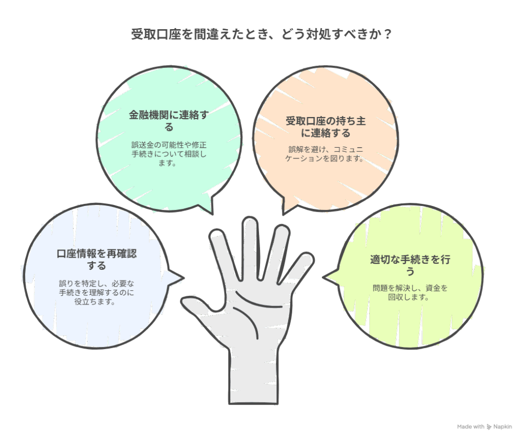受け取り口座を間違えた時どう対処