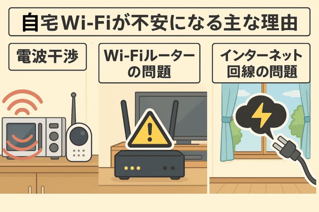 自宅Wi-Fiが不安定になる主な理由