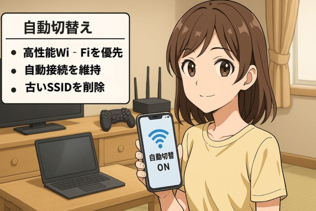 端末側で自動切替を最適化する方法