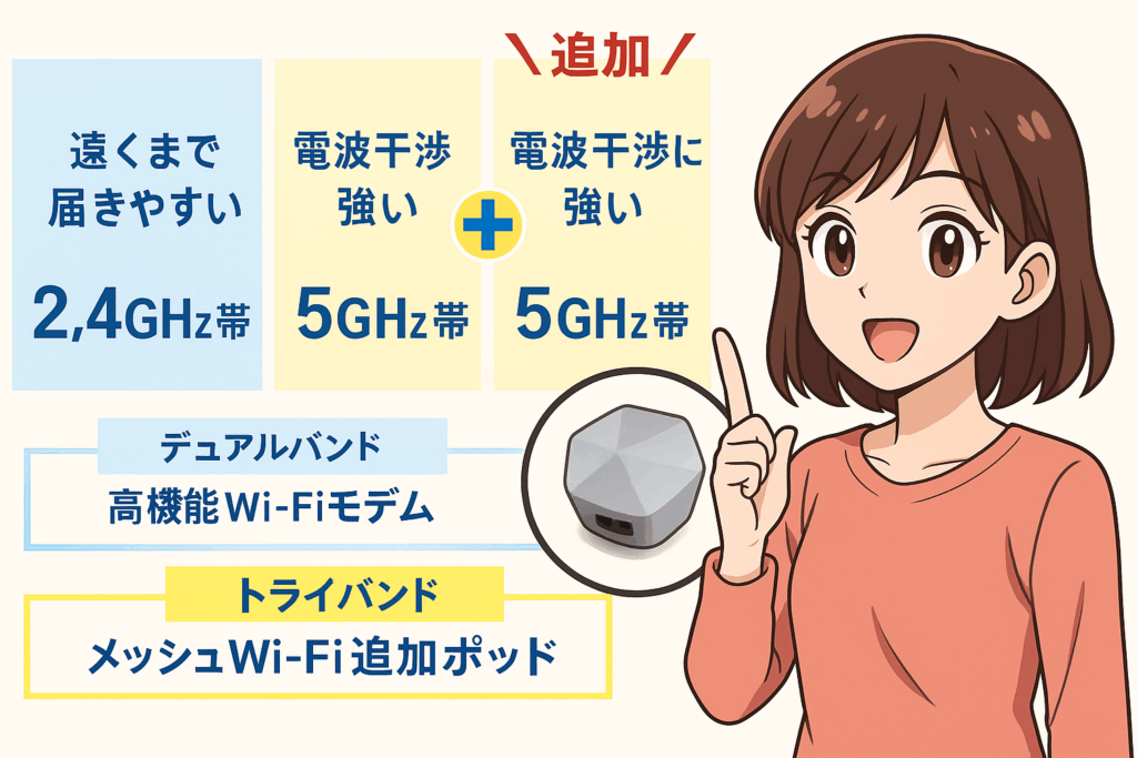 トライバンド対応&デュアルバンド