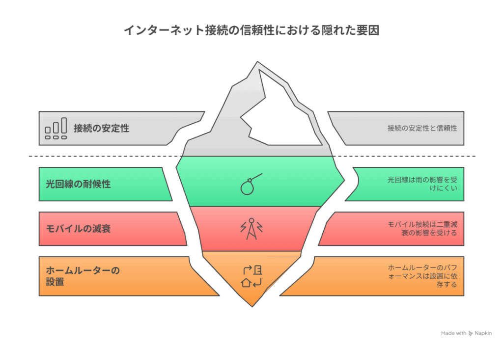 インターネット接続の信頼性における
隠れた要因