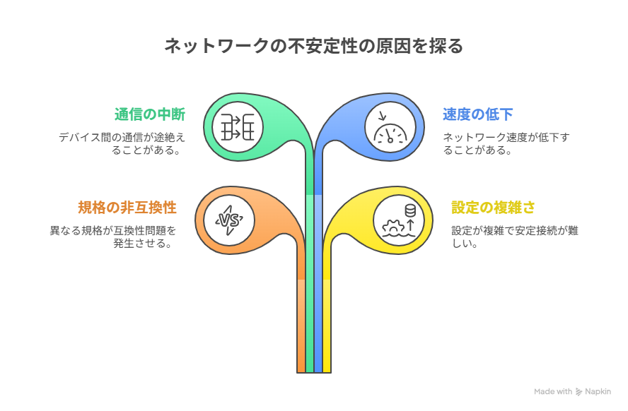 ネットワークの不安定性の原因