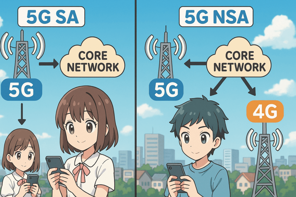 5GSAと5GNSAの仕組みの図解