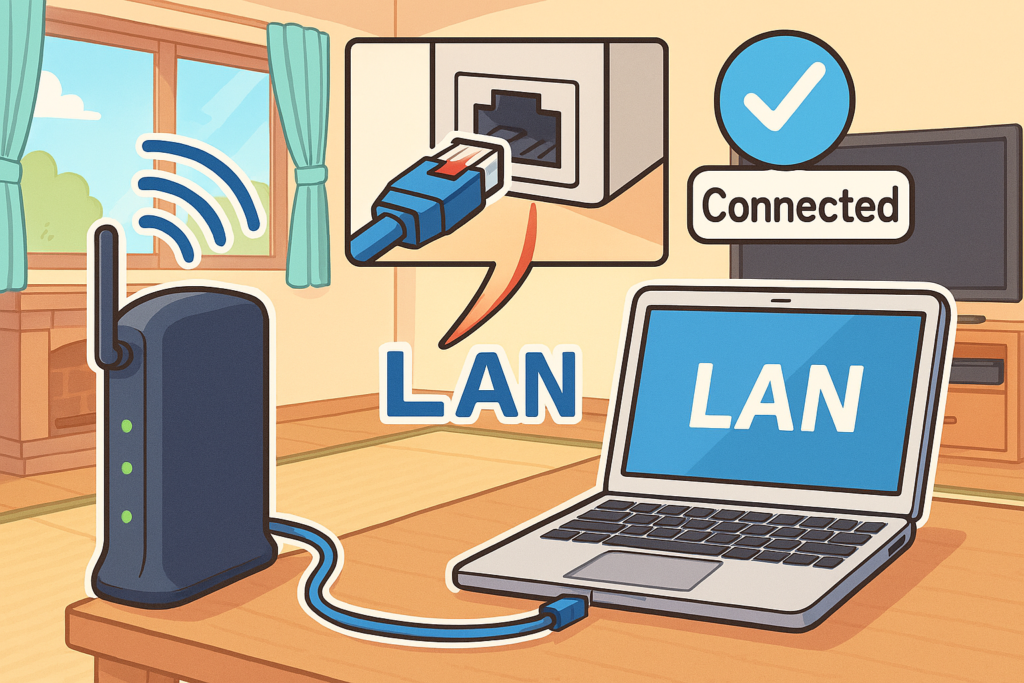 有線LAN接続している図解