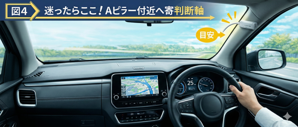 迷ったらここ！Aピラー付近へ寄せる判断