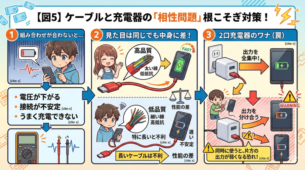 ケーブルと充電器の「相性問題」根こそぎ対策！