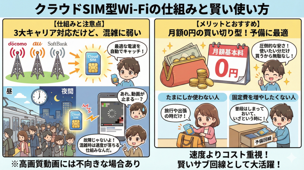 クラウドSIM型の仕組み通信の安定性