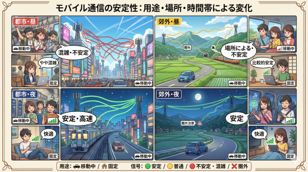 用途・場所・時間帯による変化