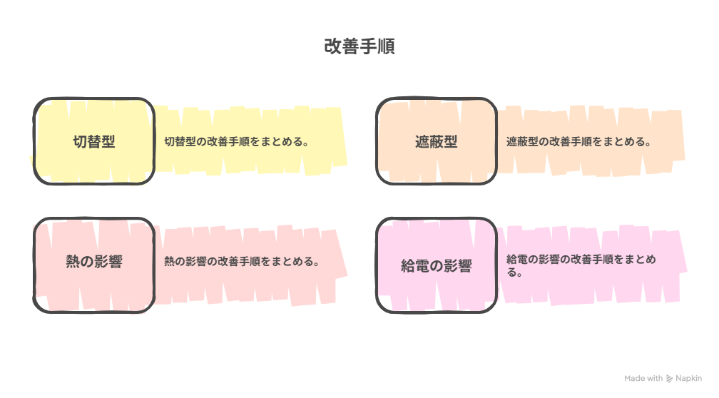 4つの型ごとに改善手順をまとめ