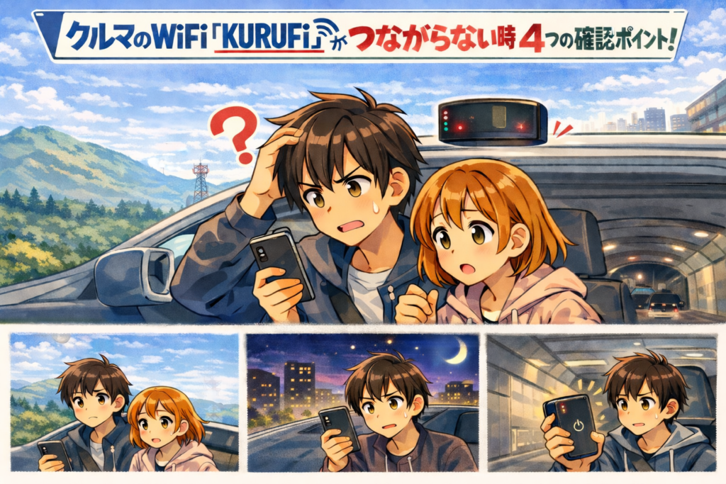 クルマのWiFi「KURUFi」がつながらない時4つの確認ポイント