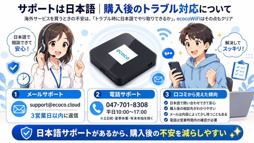 サポートは日本語｜購入後のトラブル対応について
