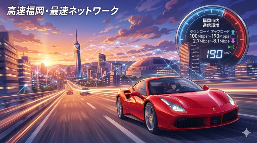 福岡でのダウン・アップロード1週間比較

