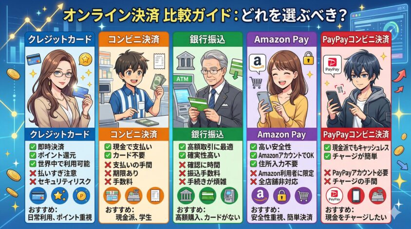 コンビニ決済 vs 他の支払い方法｜どれを選ぶべきか？