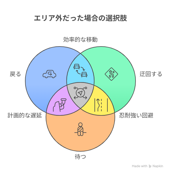 エリア外だった場合の選択