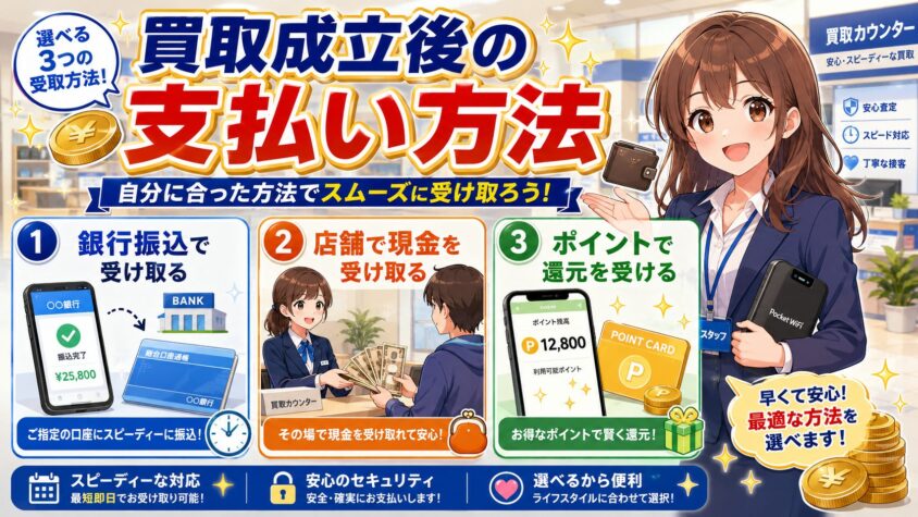 買取成立後の支払い方法