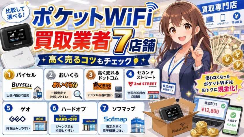 ポケットWiFiおススメの買取業者７店舗