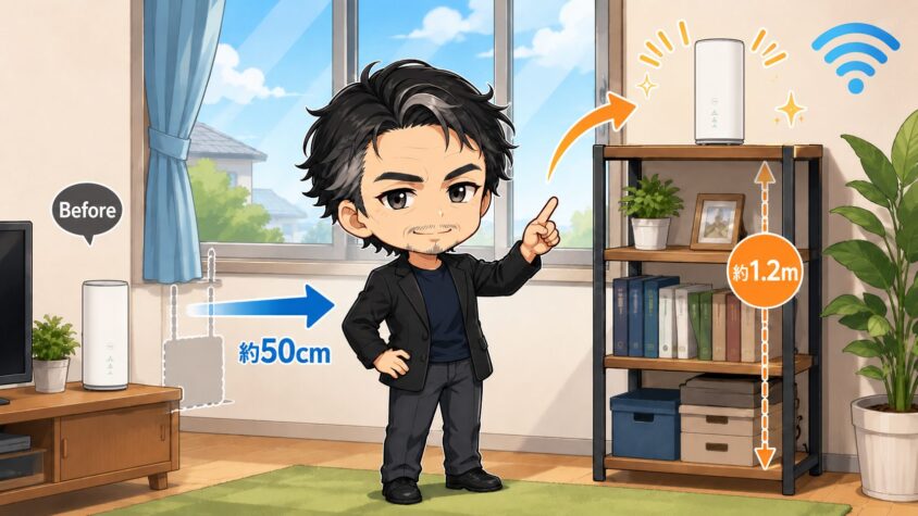いい電波を拾うため場所移動