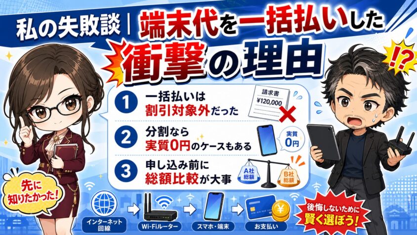 私の失敗談｜端末代を一括払いした衝撃の理由