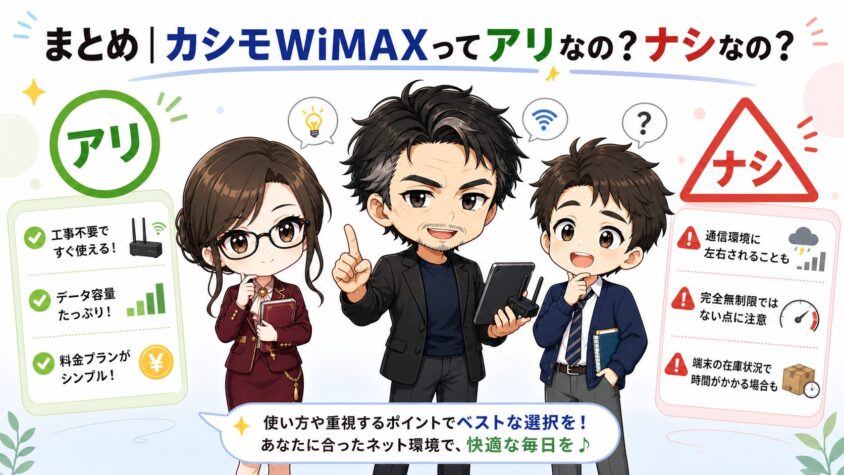 まとめ｜カシモWiMAXってアリなの？ナシなの？