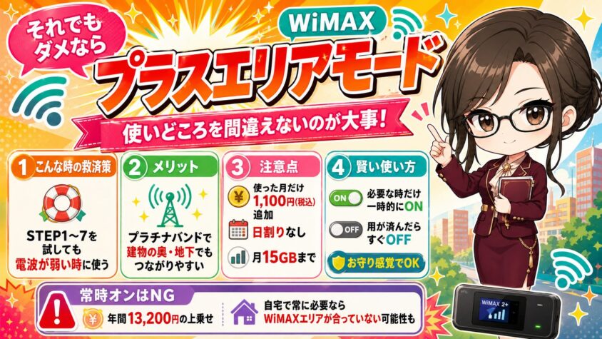 スタンダードモード｜厳しい時に「プラスエリアモード」の使い方
