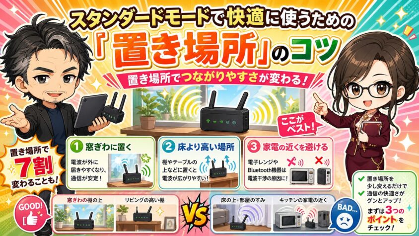 スタンダードモードで快適に使うための「置き場所」のコツ