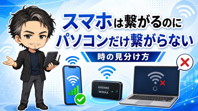 「スマホは繋がるのにパソコンだけ繋がらない」時の見分け方