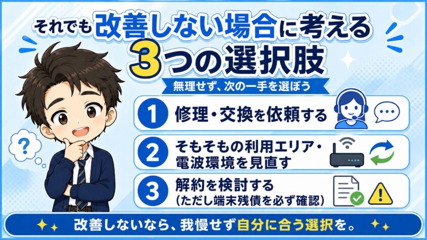 それでも改善しない場合に考える3つの選択肢