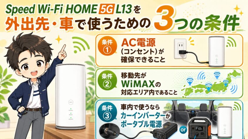 WiMAXのホームルーター|持運べる条件が3つある