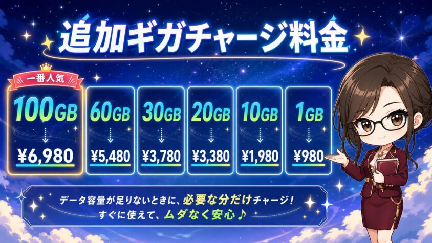 追加ギガチャージ料金