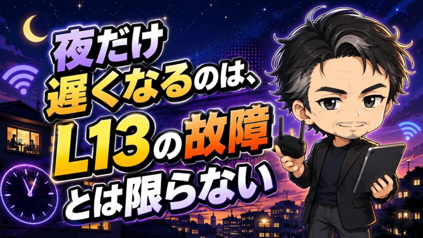 夜だけ遅くなるのは、L13の故障とは限らない