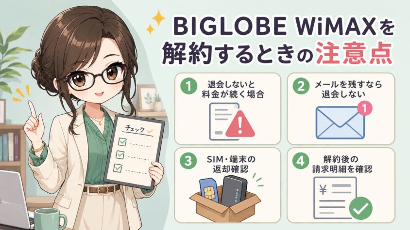 BIGLOBE WiMAXを解約するときの注意点