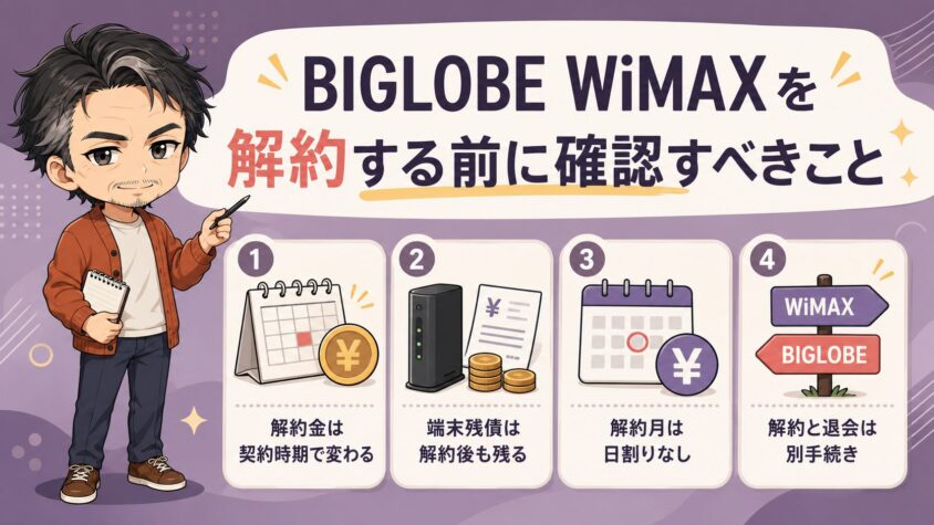 BIGLOBE WiMAXを解約する前に確認すべきこと