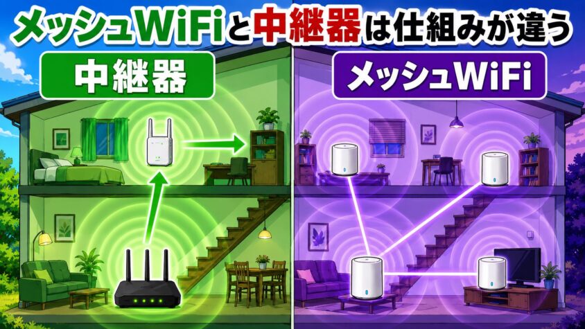 メッシュWiFiと中継器は仕組みが違う