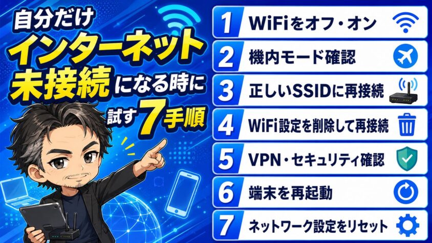 自分だけインターネット未接続になる時に試す7手順