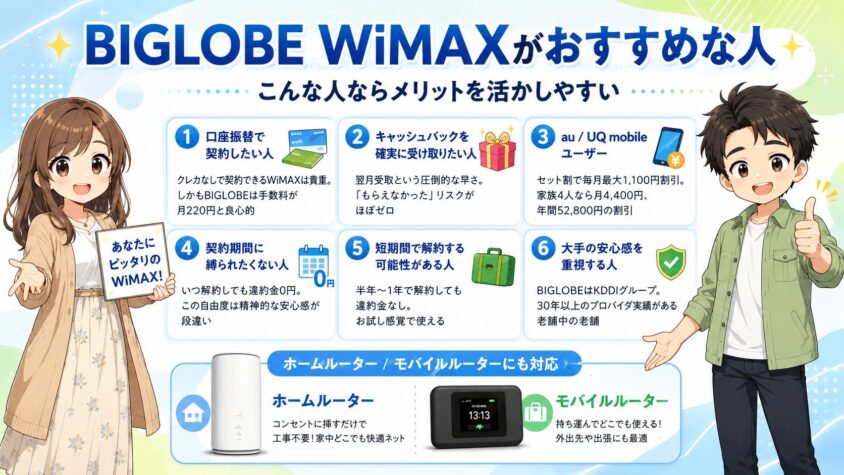 BIGLOBE WiMAXがおすすめな人