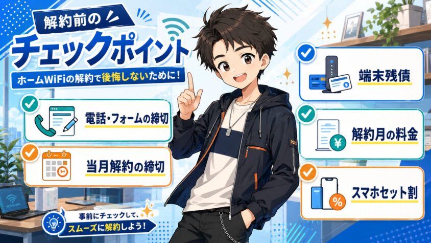 カシモWiMAX解約前|確認すべき5つ