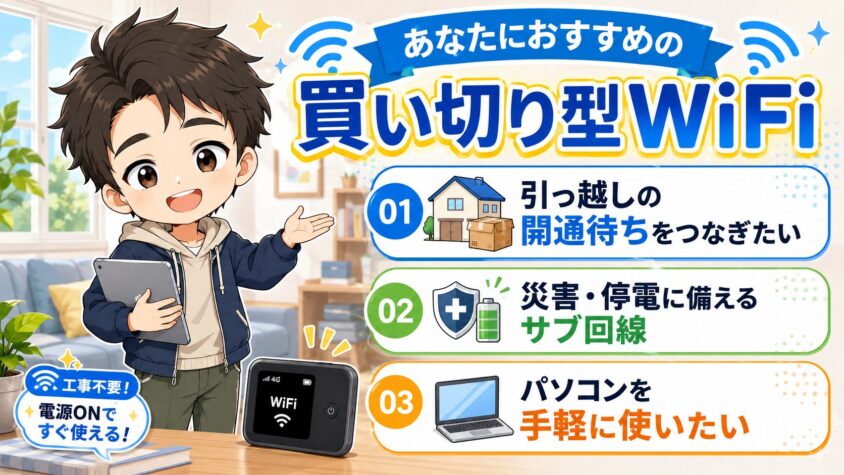 【用途別】あなたにおすすめの買い切り型WiFi