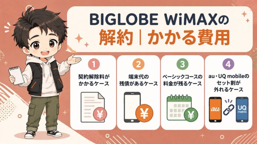 BIGLOBE WiMAXの解約|かかる費用