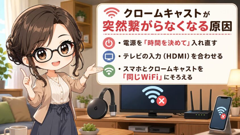 クロームキャストが突然繋がらなくなる原因