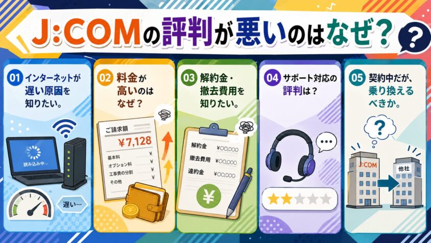 J:COMの評判が悪いのはなぜ?