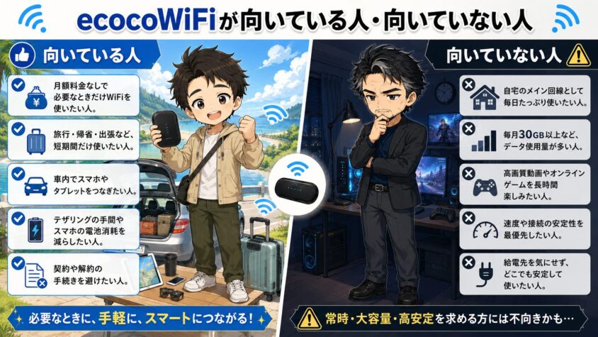 ecocoWiFiが向いている人・向いていない人