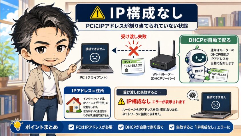 そもそも「IP構成なし」エラーって何が起きてるの?