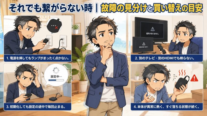 それでも繋がらない時|故障の見分けと買い替えの目安