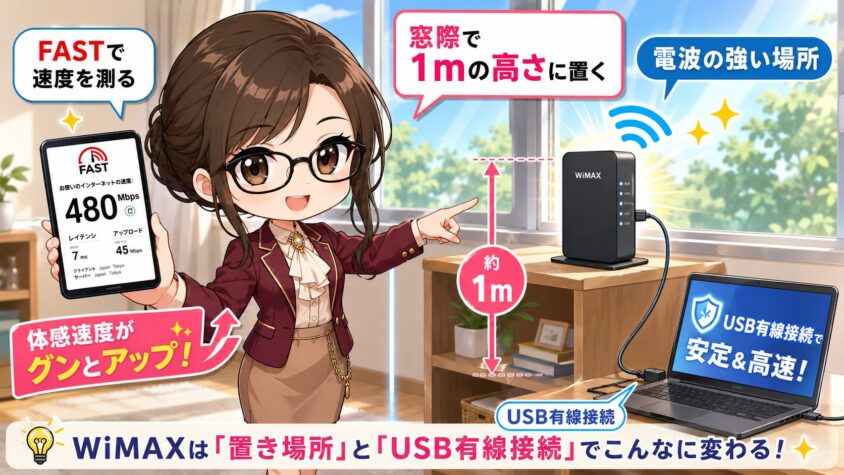 室内で電波の届きやすい所