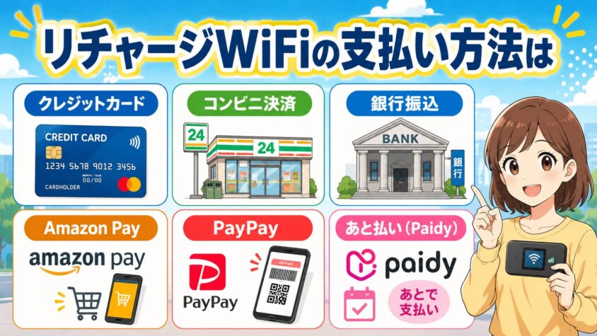 リチャージWiFiの支払い方法